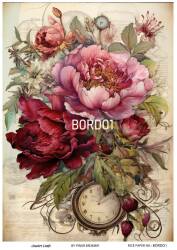 Bordo Çiçek Desenli Pirinç Dekopaj Model : BORDO 01 - Line Art