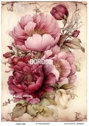 Bordo Çiçek Desenli Pirinç Dekopaj Model : BORDO 03 - Line Art