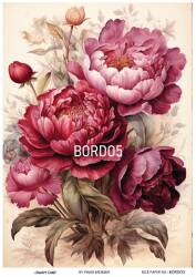 Bordo Çiçek Desenli Pirinç Dekopaj Model : BORDO 05 - Line Art