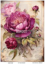 Bordo Çiçek Desenli Pirinç Dekopaj Model : BORDO 07 - Line Art