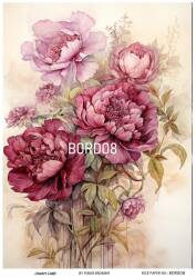 Bordo Çiçek Desenli Pirinç Dekopaj Model : BORDO 08 - Line Art