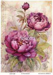 Bordo Çiçek Desenli Pirinç Dekopaj Model : BORDO 13 - Line Art