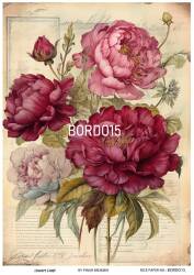 Bordo Çiçek Desenli Pirinç Dekopaj Model : BORDO 15 - Line Art