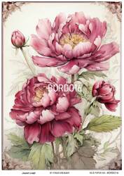 Bordo Çiçek Desenli Pirinç Dekopaj Model : BORDO 16 - Line Art