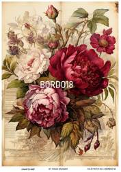 Bordo Çiçek Desenli Pirinç Dekopaj Model : BORDO 18 - Line Art