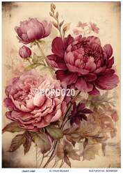 Bordo Çiçek Desenli Pirinç Dekopaj Model : BORDO 20 - Line Art