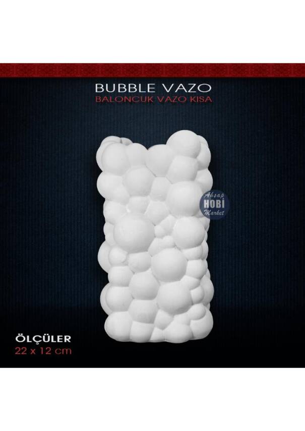 Bubble Vazo Kısa Ham Polyester (22x12cm ) Baloncuk Vazo - 1