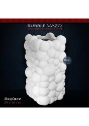 Bubble Vazo Uzun Ham Polyester (29x16cm ) Baloncuk Vazo - Tual Hobi Sanat