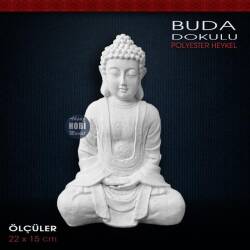 Buda Biblo Heykeli Dokulu (22x15 cm) Ham Polyester - Tual Hobi Sanat