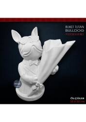 Buket Tutan Bulldog Köpek Vazo (23x20 cm) Ham Polyester - Tual Hobi Sanat