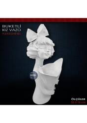 Buketli Kız Vazo (36x18 cm) Ham Polyester - Tual Hobi Sanat (1)