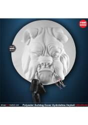 Bulldog Duvar Heykeli Dev Boy (42x35 cm) Ham Polyester - Tual Hobi Sanat