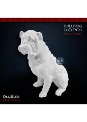 Bulldog Köpek Biblo (18x15 cm) Ham Polyester - Tual Hobi Sanat