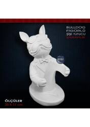Bulldog Köpek Figürlü Şişe Tutucu Şaraplık (25x17 cm) Ham Polyester - Tual Hobi Sanat (1)