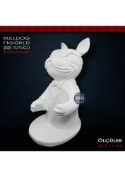 Bulldog Köpek Figürlü Şişe Tutucu Şaraplık (25x17 cm) Ham Polyester - 3