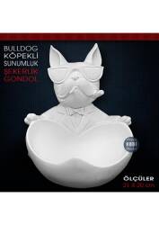 Bulldog Köpek Sunumluk Gondol (21x20 cm) Ham Polyester - Tual Hobi Sanat
