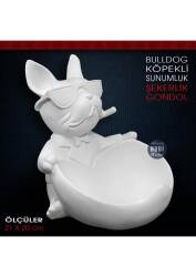 Bulldog Köpek Sunumluk Gondol (21x20 cm) Ham Polyester - Tual Hobi Sanat (1)
