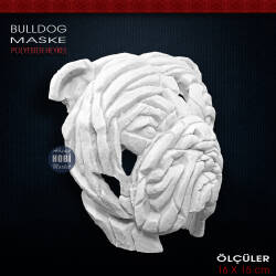 Bulldog Maske Biblo Heykeli (16x15 cm) Ham Polyester - Tual Hobi Sanat