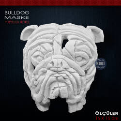 Bulldog Maske Biblo Heykeli (16x15 cm) Ham Polyester - Tual Hobi Sanat (1)