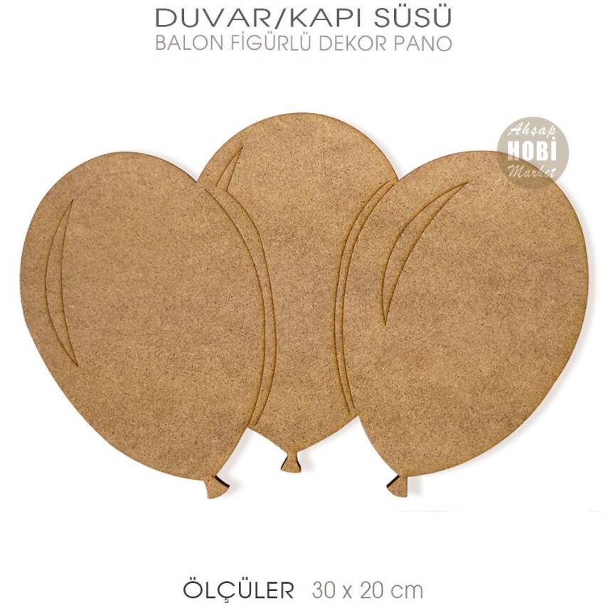 Bulut Ahşap Duvar Pano Kapı Süsü (30x20 cm) - 2