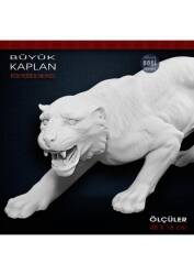 Büyük Kaplan Heykeli (48x18 cm) Ham Polyester - Tual Hobi Sanat (1)