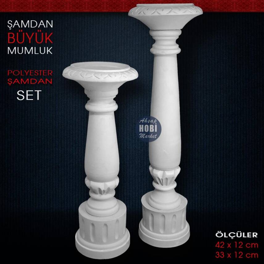 Büyük Mumluk Şamdan Set (2 Parça) Büyük Boy - 1