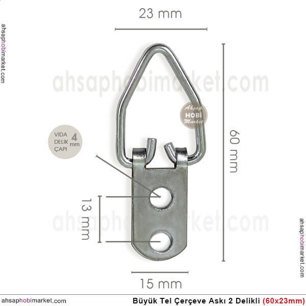 Büyük Tel Çerçeve Askı 2 Delikli (60x23 mm) - 2