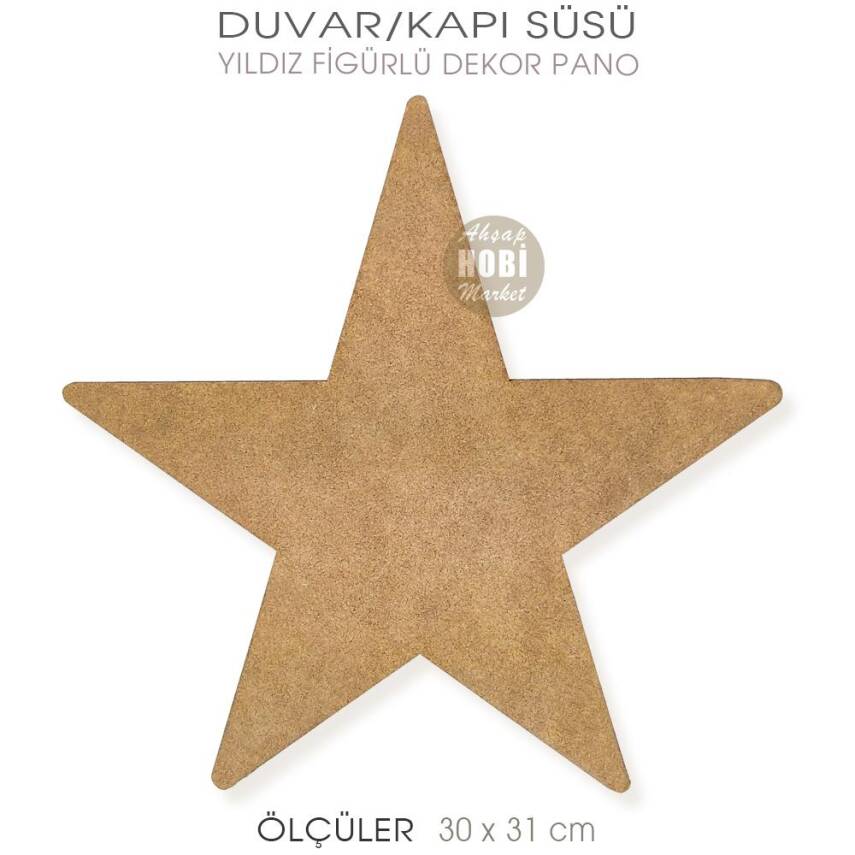 Büyük Yıldız Mdf Duvar Pano (30x31 cm) - 1