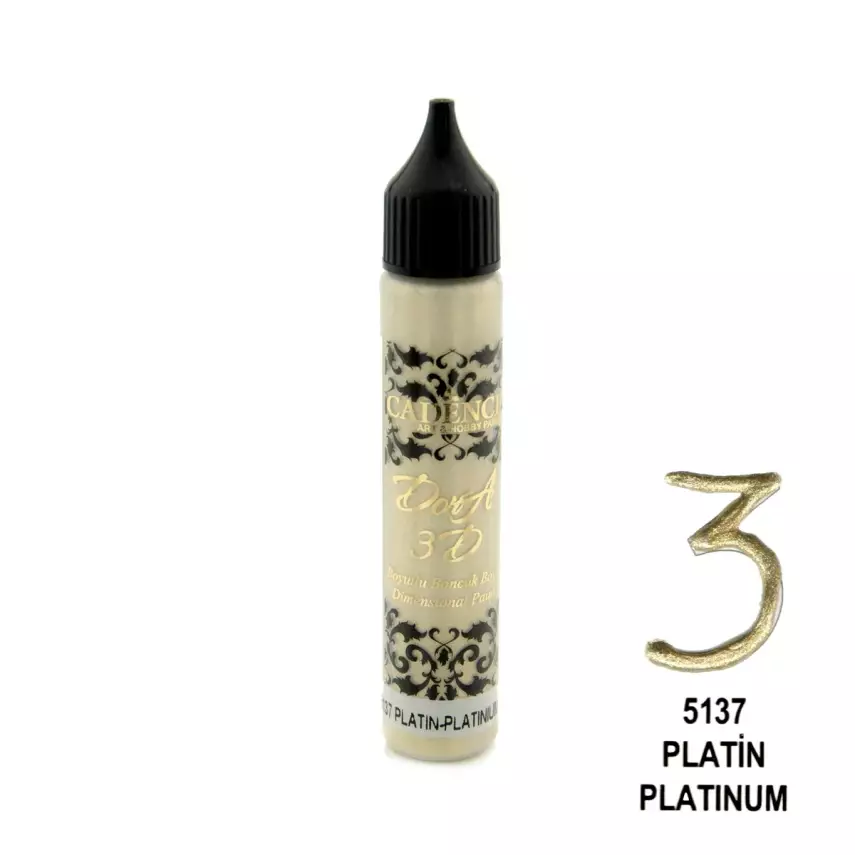 Cadence 3D Dora Boncuk Boya 5137 Platin - 1