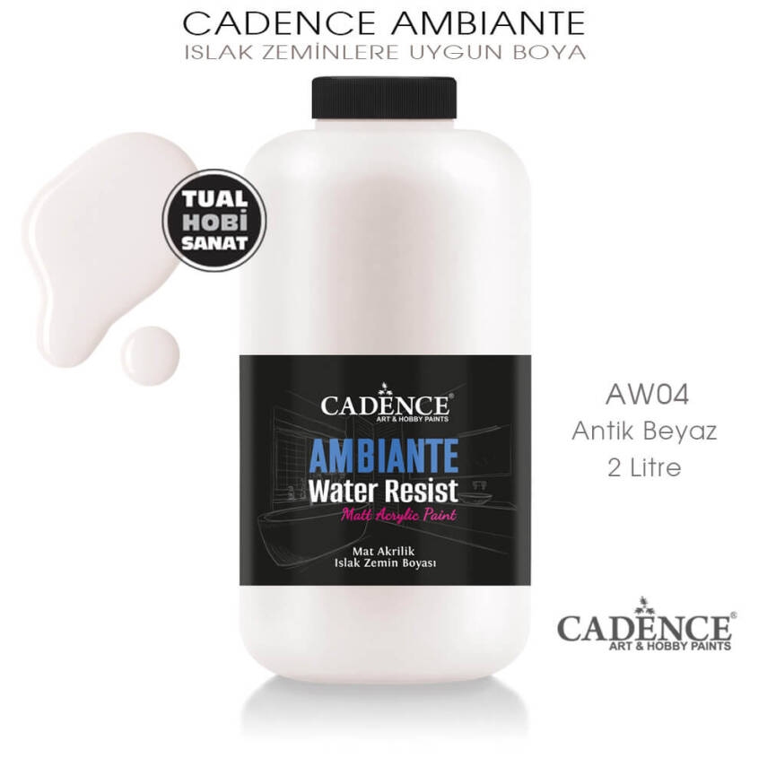 Cadence Ambiante Islak Zemin Boyası Antik Beyaz 2000ml AW04 - 1