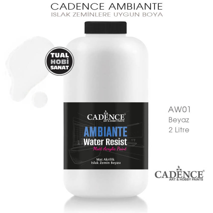 Cadence Ambiante Islak Zemin Boyası Beyaz 2000ml AW01 - 1