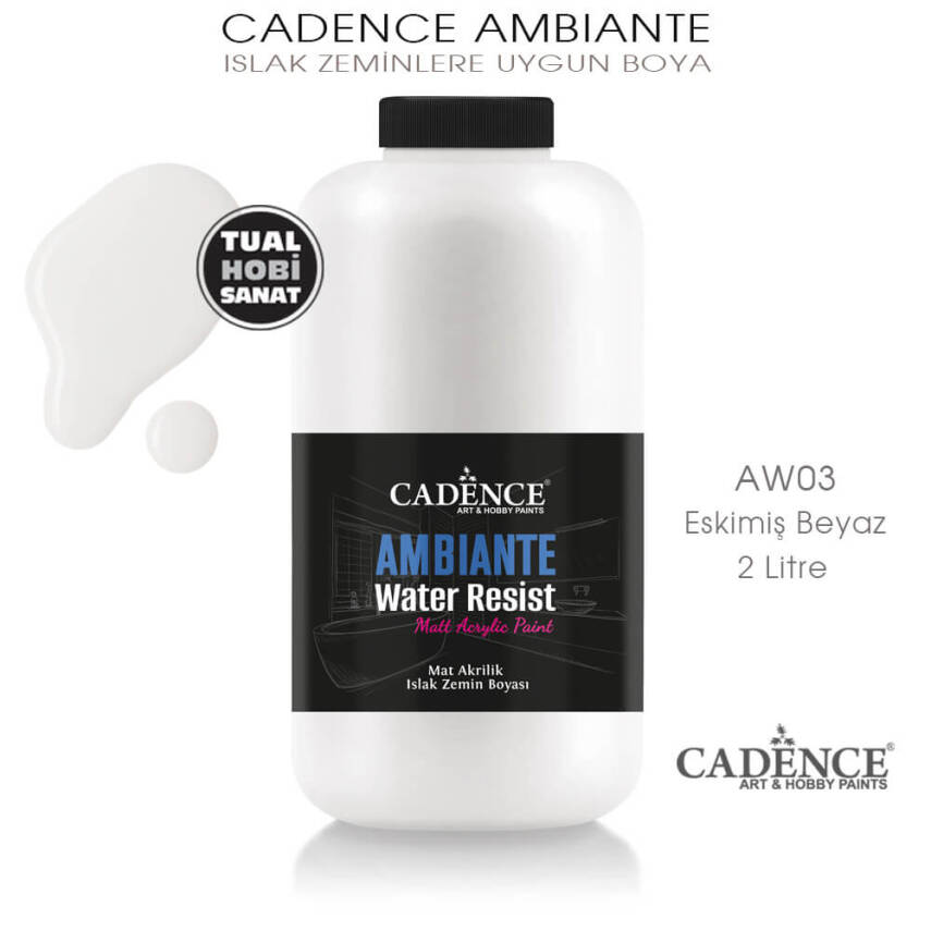 Cadence Ambiante Islak Zemin Boyası Eskimiş Beyaz 2000ml AW03 - 1
