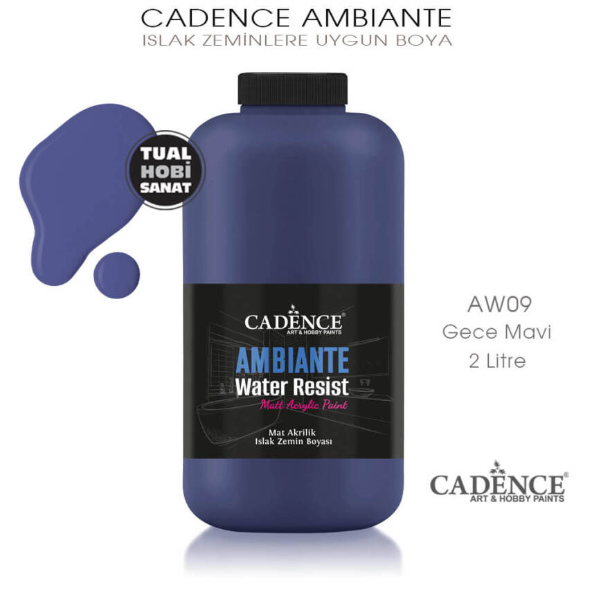 Cadence Ambiante Islak Zemin Boyası Gece Mavi 2000ml AW09 - 1