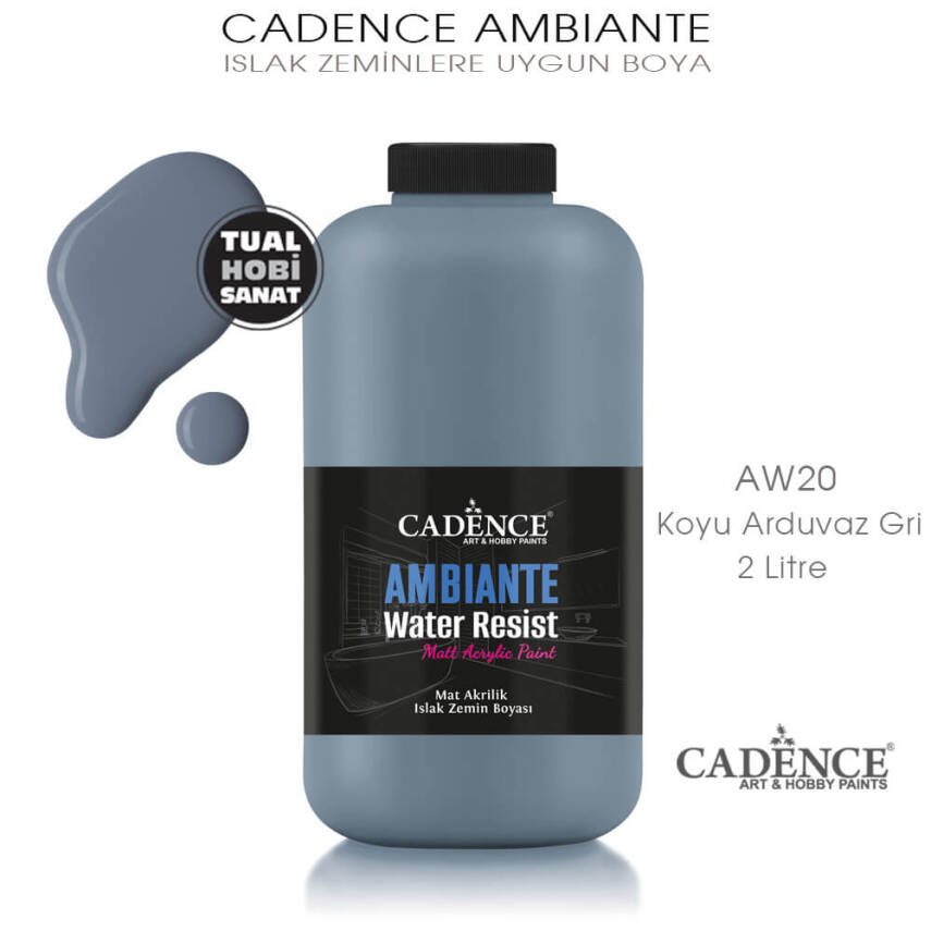 Cadence Ambiante Islak Zemin Boyası Koyu Arduvaz Gri 2000ml AW20 - 1