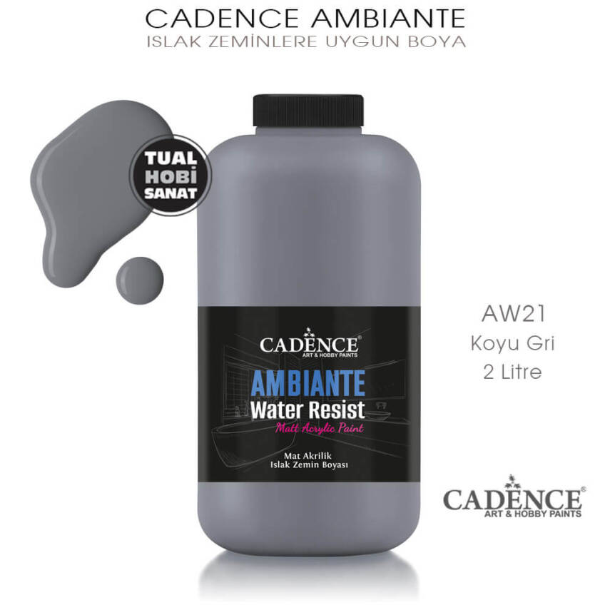 Cadence Ambiante Islak Zemin Boyası Koyu Gri 2000ml AW21 - 1