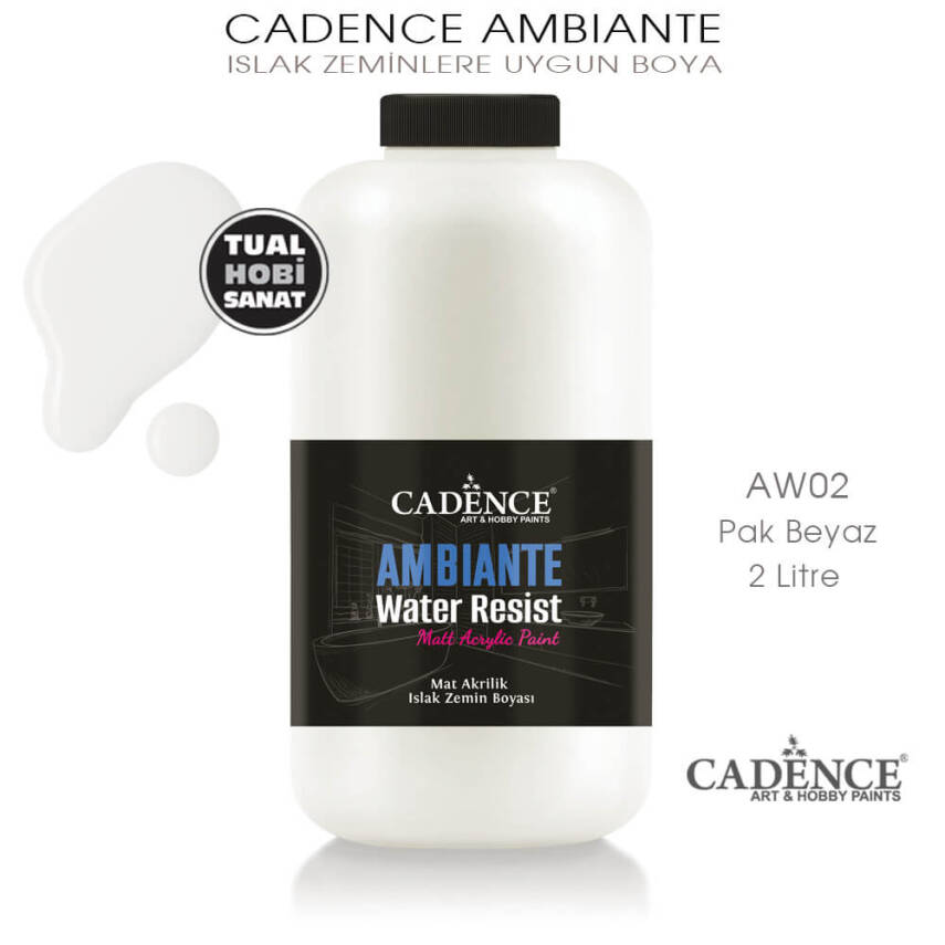 Cadence Ambiante Islak Zemin Boyası Pak Beyaz 2000ml AW02 - 1