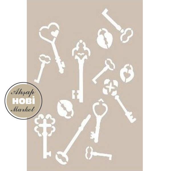 Cadence Anahtar Temalı Stencil Şablon AS462 - 1