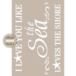 Cadence Aşk ve Deniz Temalı Stencil Şablon AS605 - Cadence