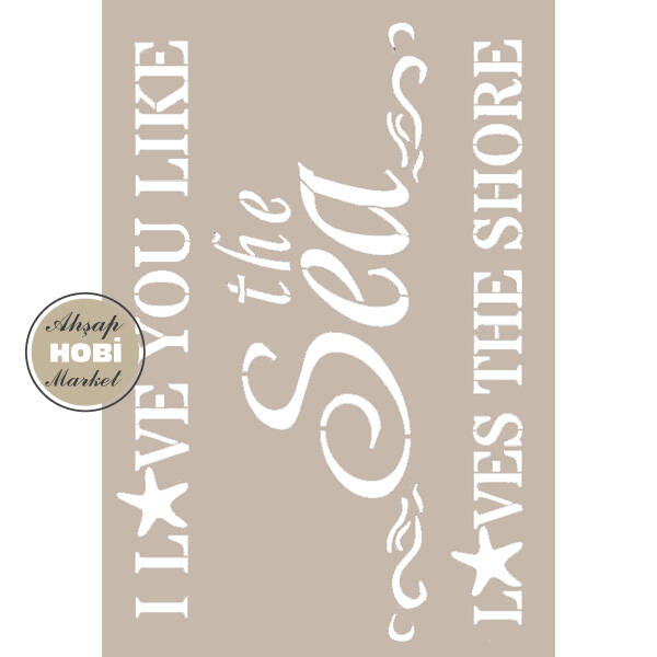 Cadence Aşk ve Deniz Temalı Stencil Şablon AS605 - 1