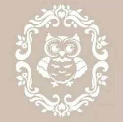 Cadence Baykuş Desenli Stencil Şablon AS499 - Cadence