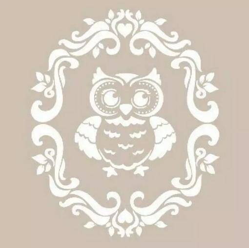 Cadence Baykuş Desenli Stencil Şablon AS499 - 1