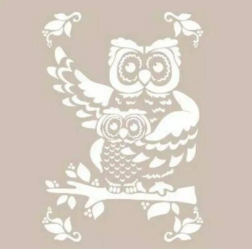 Cadence Baykuş Desenli Stencil Şablon AS500 - 1