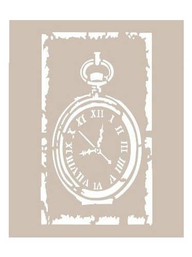 Cadence Büyük Köstekli Saat Stencil Şablon AS459 - 1