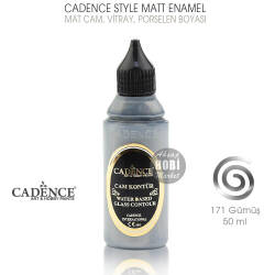Cadence Cam Vitray Kontür Boyası 171 Gümüş Silver 50 ml - Cadence