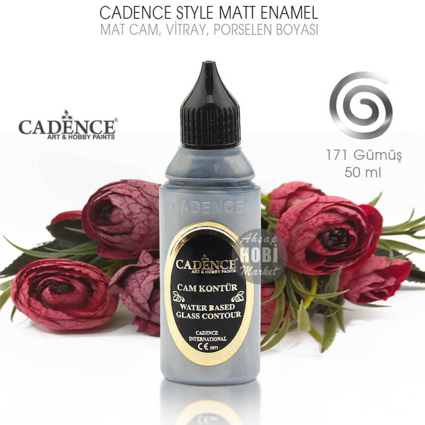 Cadence Cam Vitray Kontür Boyası 171 Gümüş Silver 50 ml - 2