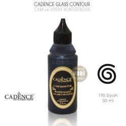 Cadence Cam Vitray Kontür Boyası 195 Siyah 50 ml - Cadence
