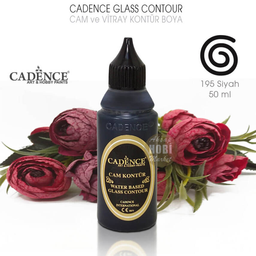 Cadence Cam Vitray Kontür Boyası 195 Siyah 50 ml - 2
