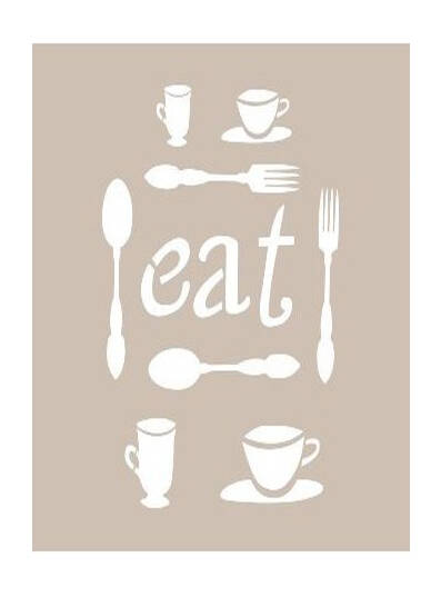 Cadence Çatal Kaşık Yemek Temalı Stencil Şablon AS432 - 1