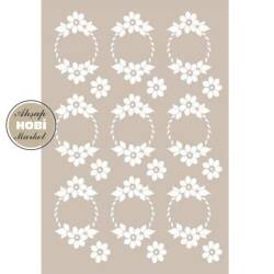 Cadence Çiçek Çemberi Desenli Stencil Şablon AS520 - Cadence