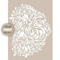 Cadence Çiçek Desenli Kalp Stencil Şablon AS484 - Cadence